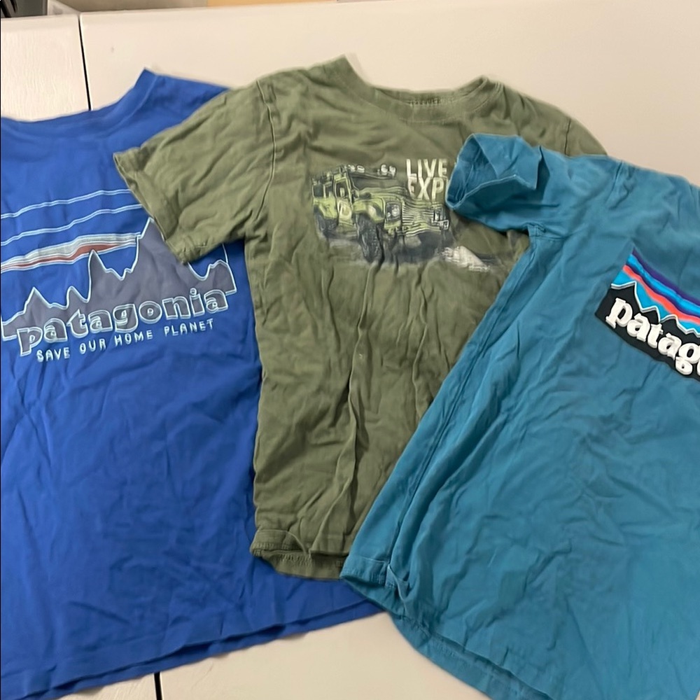 Boys t shirt bundle. One long sleeve, two short sleeve t shirts.